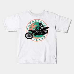 Texas Style Motocross Green Kids T-Shirt